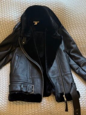 HM Black 100% Leather Jacket